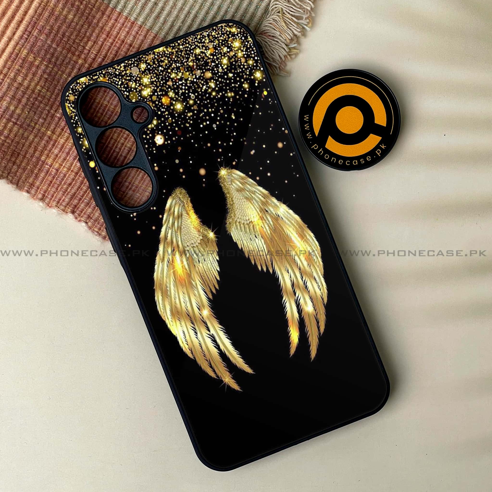 Samsung Galaxy A54 - Angel Wings Series - Premium Printed Glass soft Bumper shock Proof Case