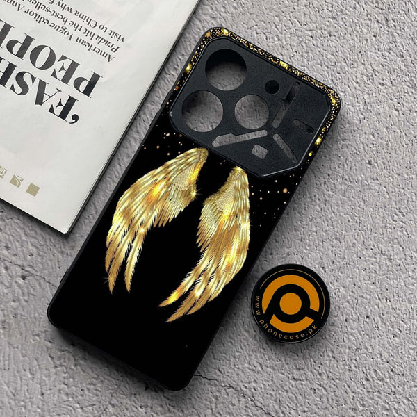 Tecno Pova 6 Neo - Angel Wings Series - Premium Metal  Printed soft Bumper shock Proof Case