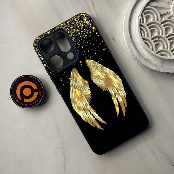 Oppo Reno 14 5G - Angel Wings Series - Premium Metal Printed soft Bumper shock Proof Case