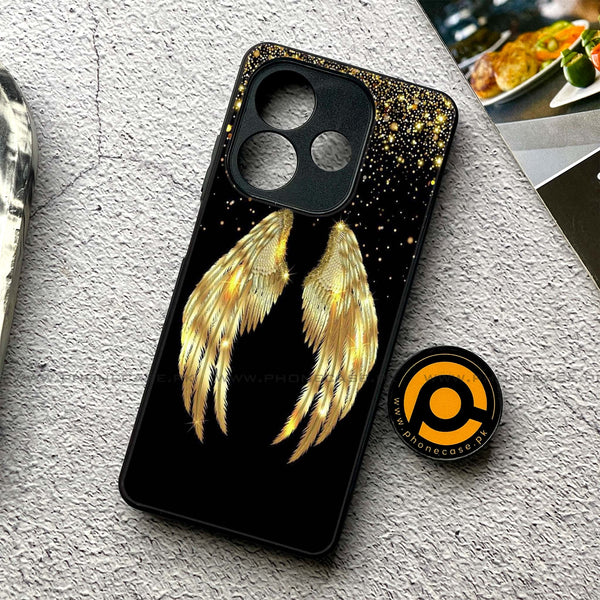 Oppo A5 Pro - Angel Wings Series - Premium Metal Printed soft Bumper shock Proof Case