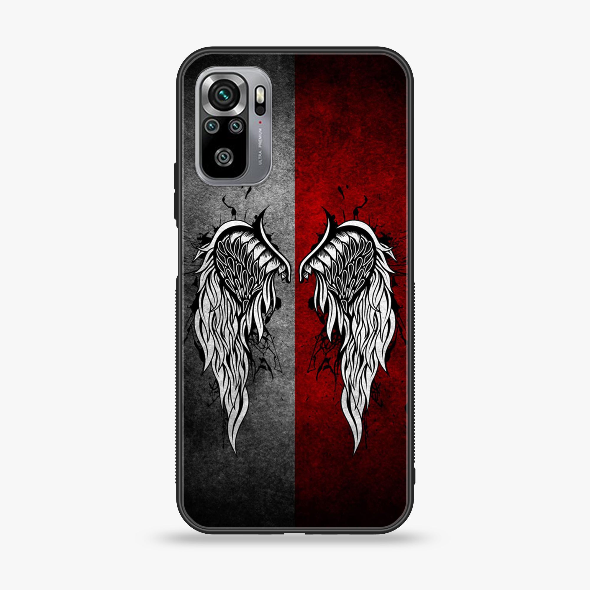 Xiaomi Redmi Note 10S- Angel Wings Series - Premium Printed Glass soft Bumper shock Proof Case