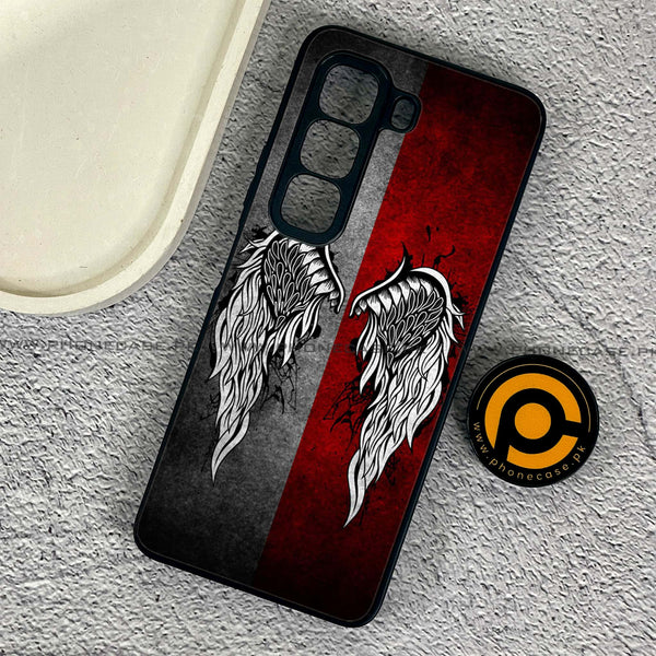 Infinix Hot 50 Pro - Angel Wings Design 2  - Premium Metal Printed soft Bumper shock Proof Case CS-36199