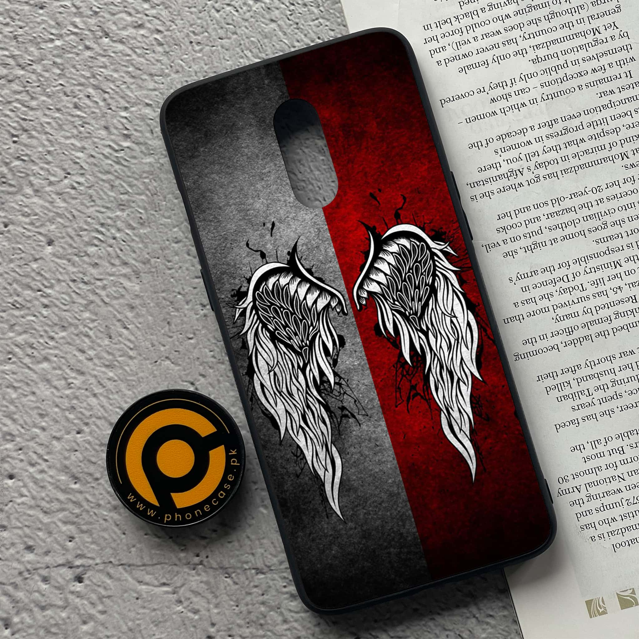 OnePlus 7 - Angel Wings Series - Premium Printed Glass soft Bumper shock Proof Case