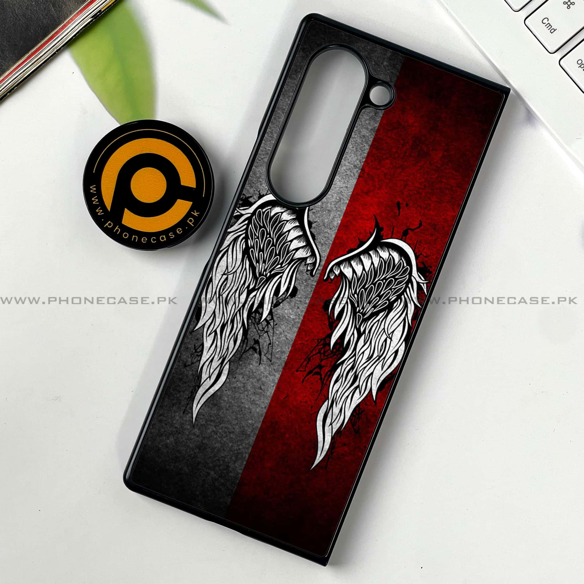 Samsung Galaxy Z Fold 6 - Angel Wings Series - Premium Printed Metal soft Bumper shock Proof Case