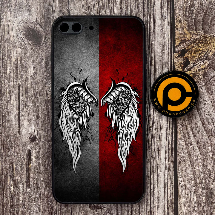 iPhone 7 Plus/ 8 Plus - Angel Wings Design 2 - Premium Metal Printed soft Bumper shock Proof Case CS-13864 CS-19829 CS-30245
