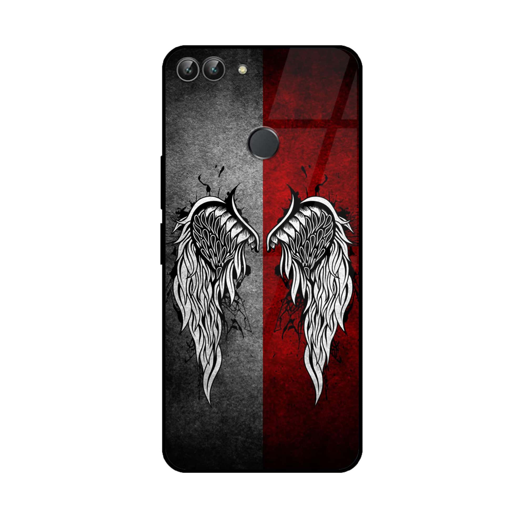 Huawei P Smart - Angel Wings Series - Premium Printed Glass soft Bumper shock Proof Case