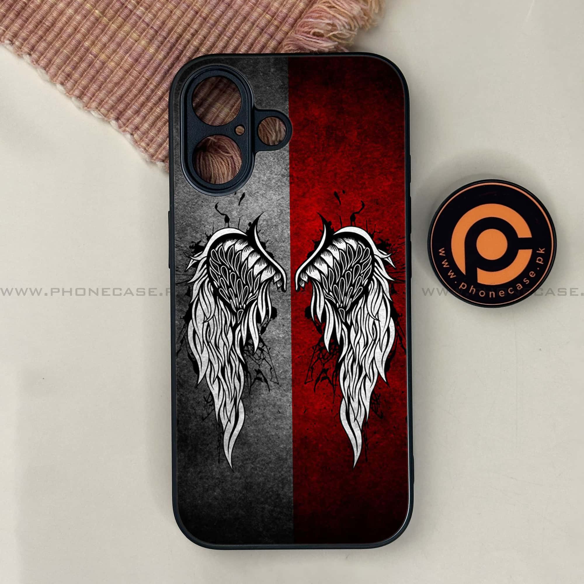 iPhone 17 - Angel Wings Series - Premium Printed Glass soft Bumper shock Proof Case