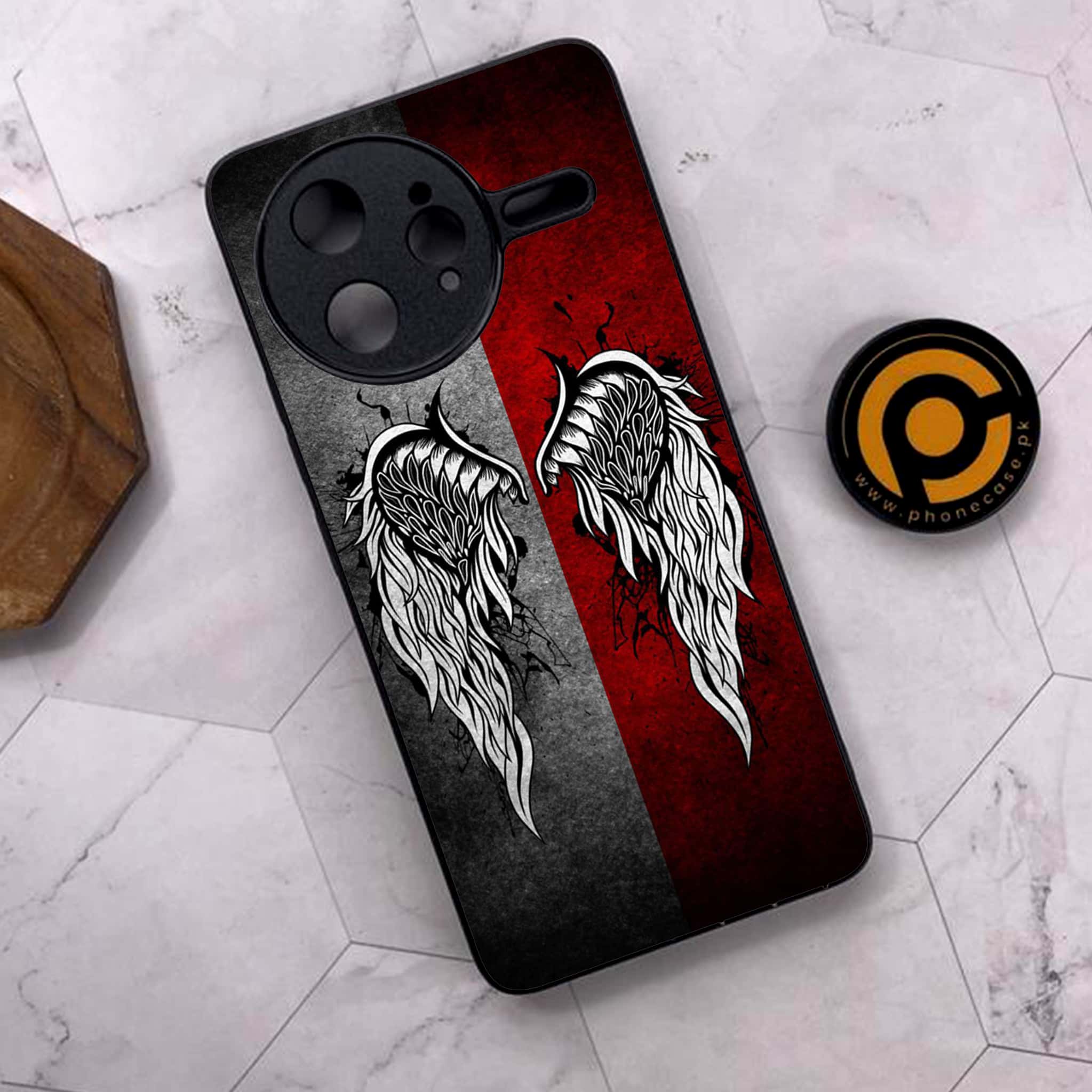 Xiaomi Poco F7 Ultra 5G - Angel Wings Series - Premium Metal Printed soft Bumper shock Proof Case