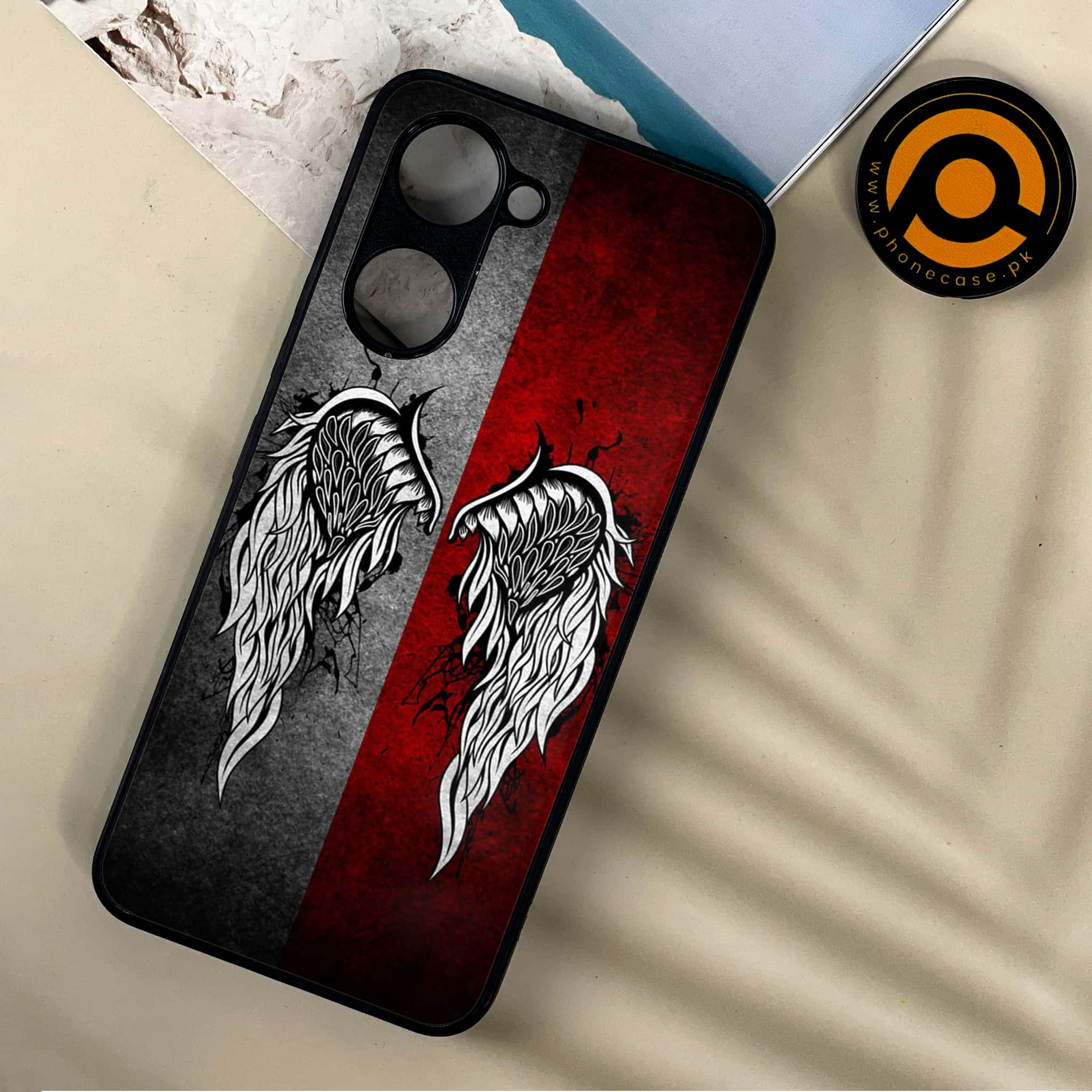 Vivo Y03 - Angel Wings Series - Premium Printed Metal soft Bumper shock Proof Case