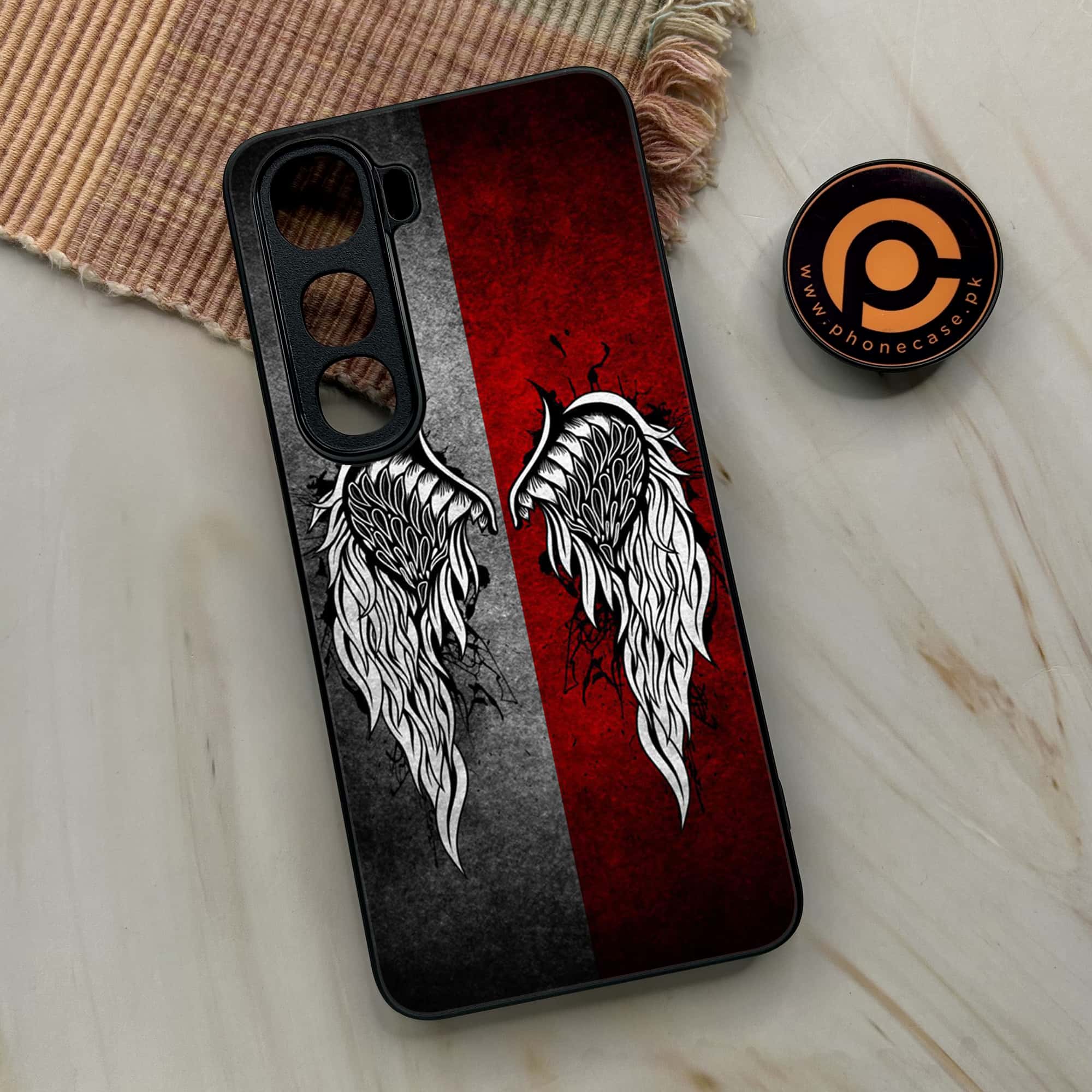 Vivo Y400 - Angel Wings Series - Premium Metal Printed soft Bumper shock Proof Case