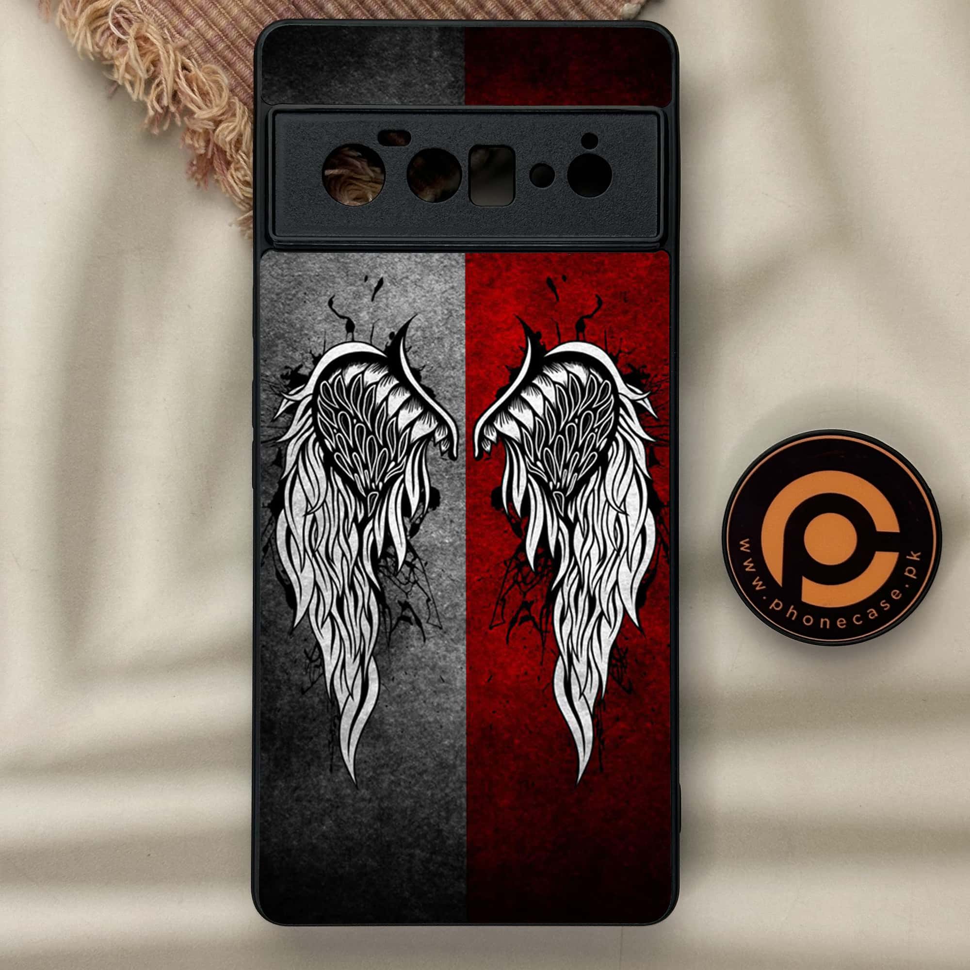 Google Pixel 6 Pro- Angel Wings Series - Premium Metal Printed soft Bumper Shock Proof Case