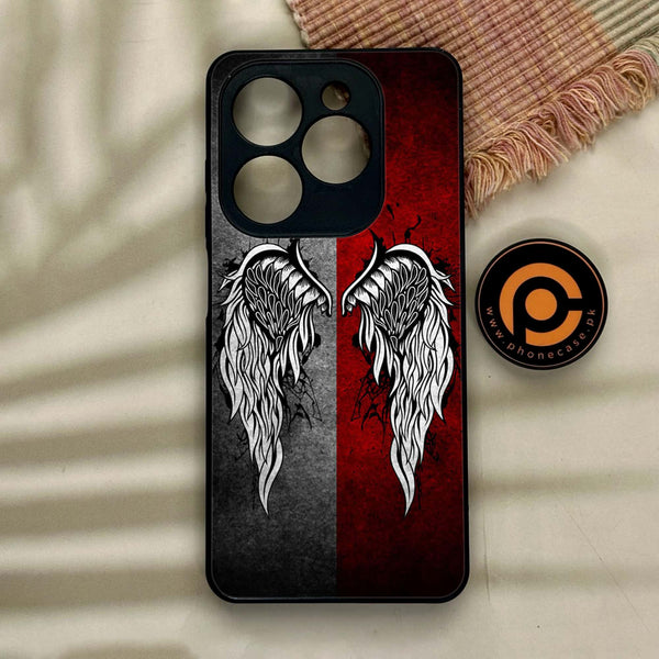 Tecno Spark GO 2024/ Smart 8/ Spark 20/ 20c/ Pop 8/ Hot 40i - Angel Wings Design 2- Premium Metal Printed soft Bumper Shock Proof Case CS-11707 CS-12905 CS-29394 CS-35469