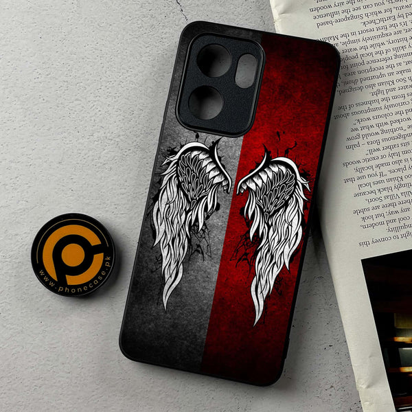 Oppo Reno 13F - Angel Wings Design 2  - Premium Metal Printed Soft Bumper Shockproof Case CS-34086