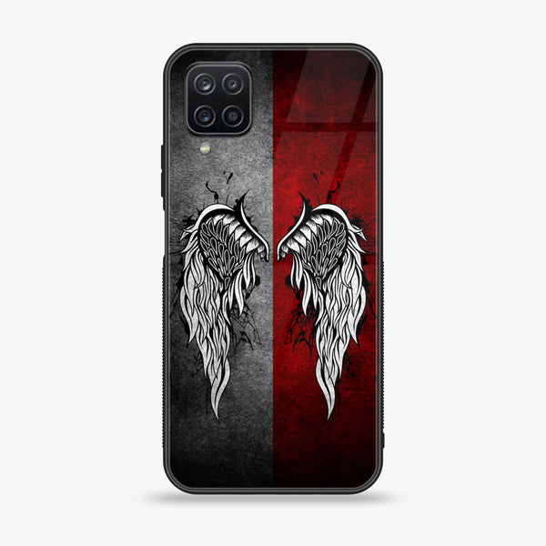 Samsung Galaxy A12 / A12 Nacho - Angel Wing Design 2 - Premium Printed Glass soft Bumper shock Proof Case CS-7615 CS-9456