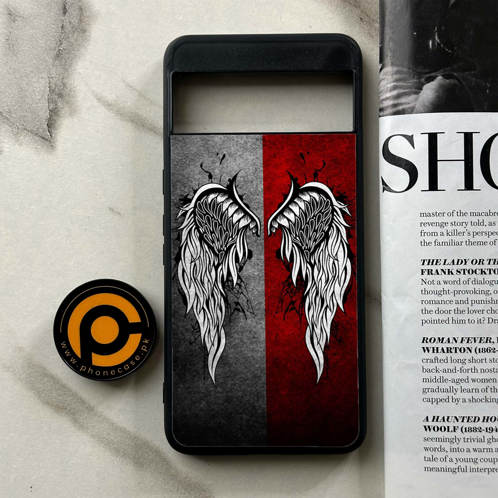 Google Pixel 8 Pro - Angel Wings Series - Premium Printed Glass soft Bumper shock Proof Case