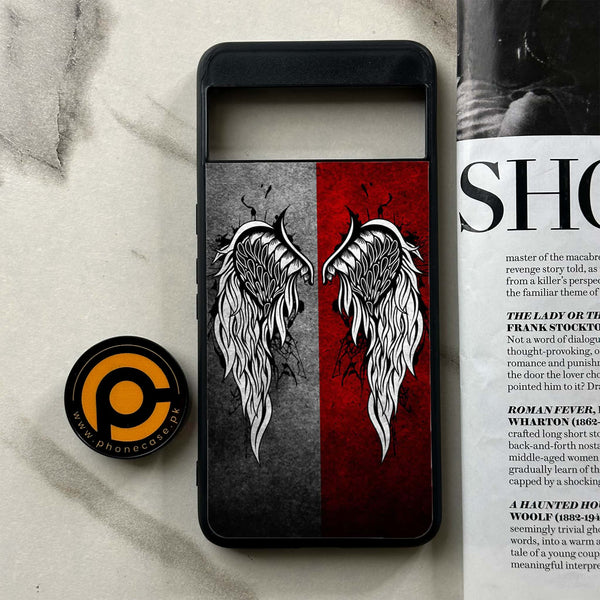 Google Pixel 8 Pro - Angel Wings Design 2- Premium Metal Printed soft Bumper Shock Proof Case CS-46097