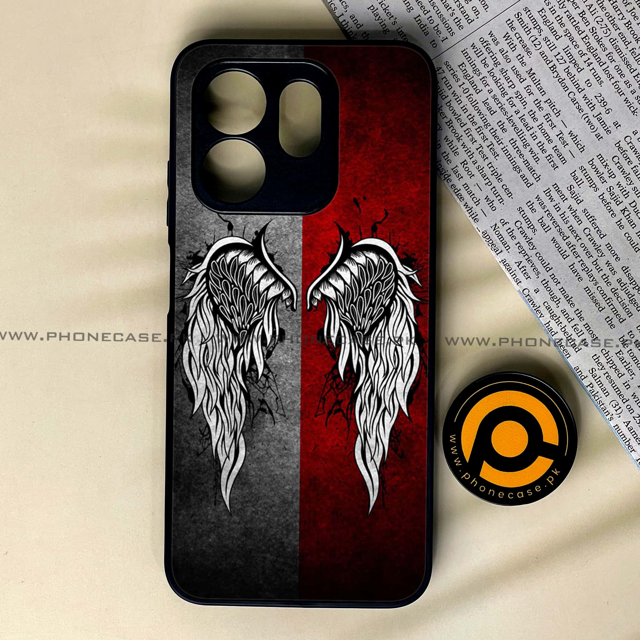 Infinix Smart 9 HD - Angel Wings Series - Premium Metal Printed soft Bumper shock Proof Case