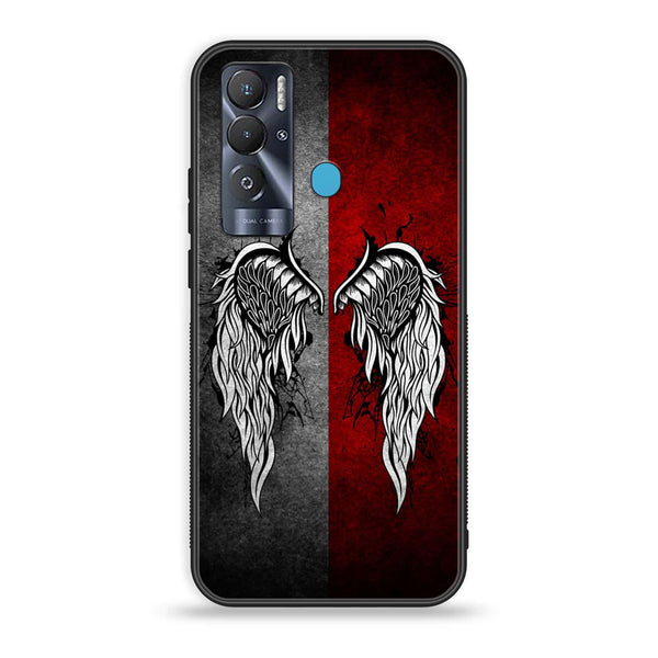 Tecno Pova Neo Angel Wings Design 2 Premium Printed Glass soft Bumper shock Proof Case CS-8641