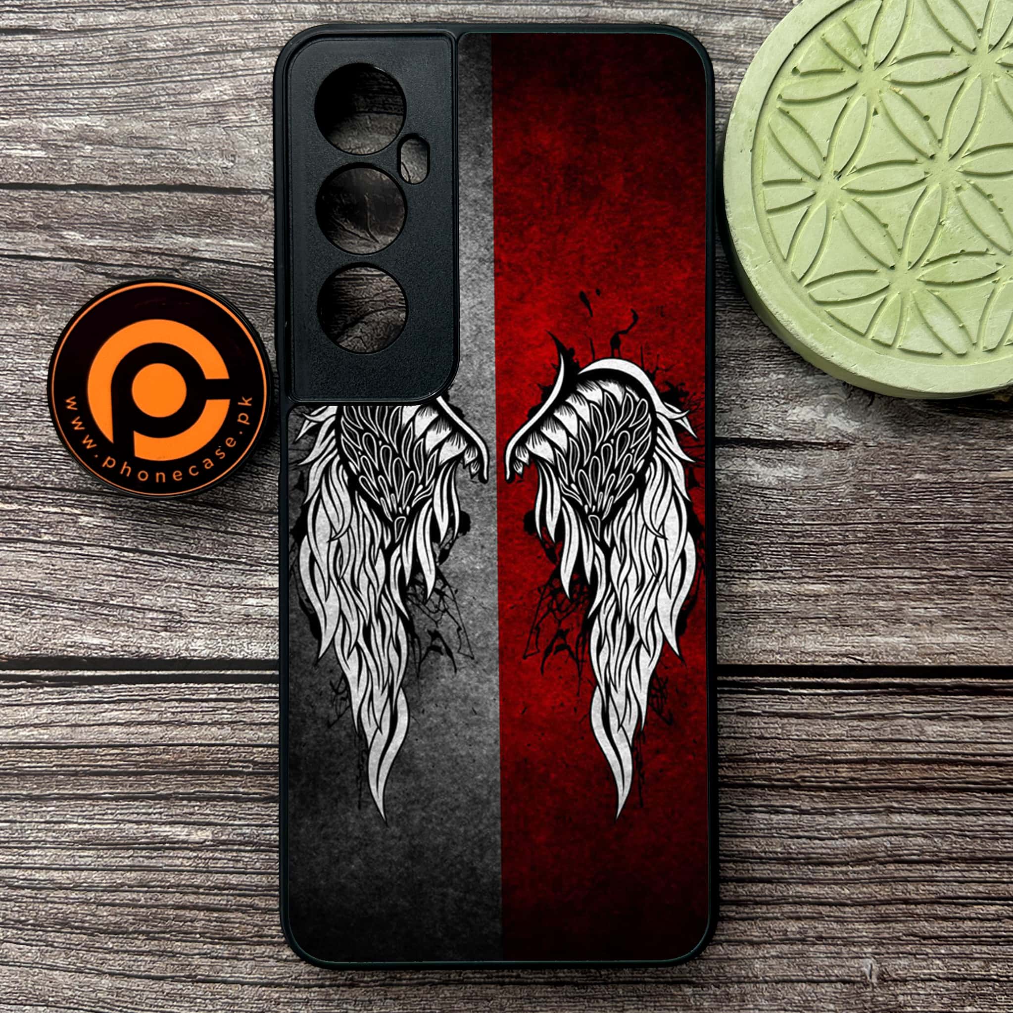 Realme C65  - Angel Wings Series - Premium Metal Printed soft Bumper shock Proof Case
