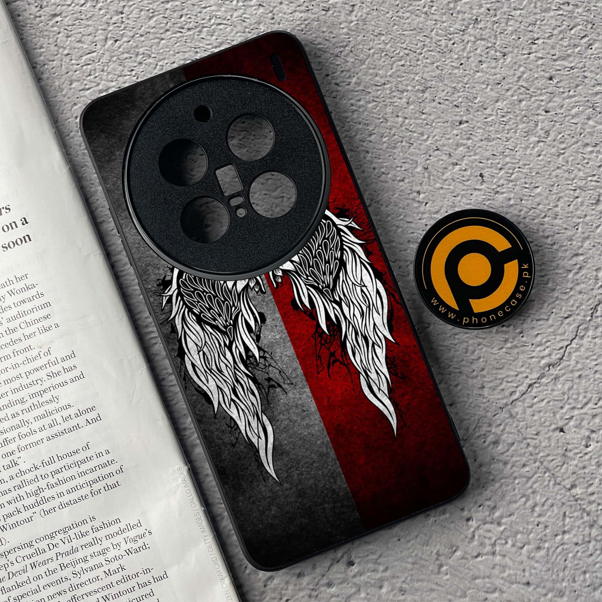 Vivo X200 Pro - Angel Wings Series - Premium Metal  Printed soft Bumper shock Proof Case