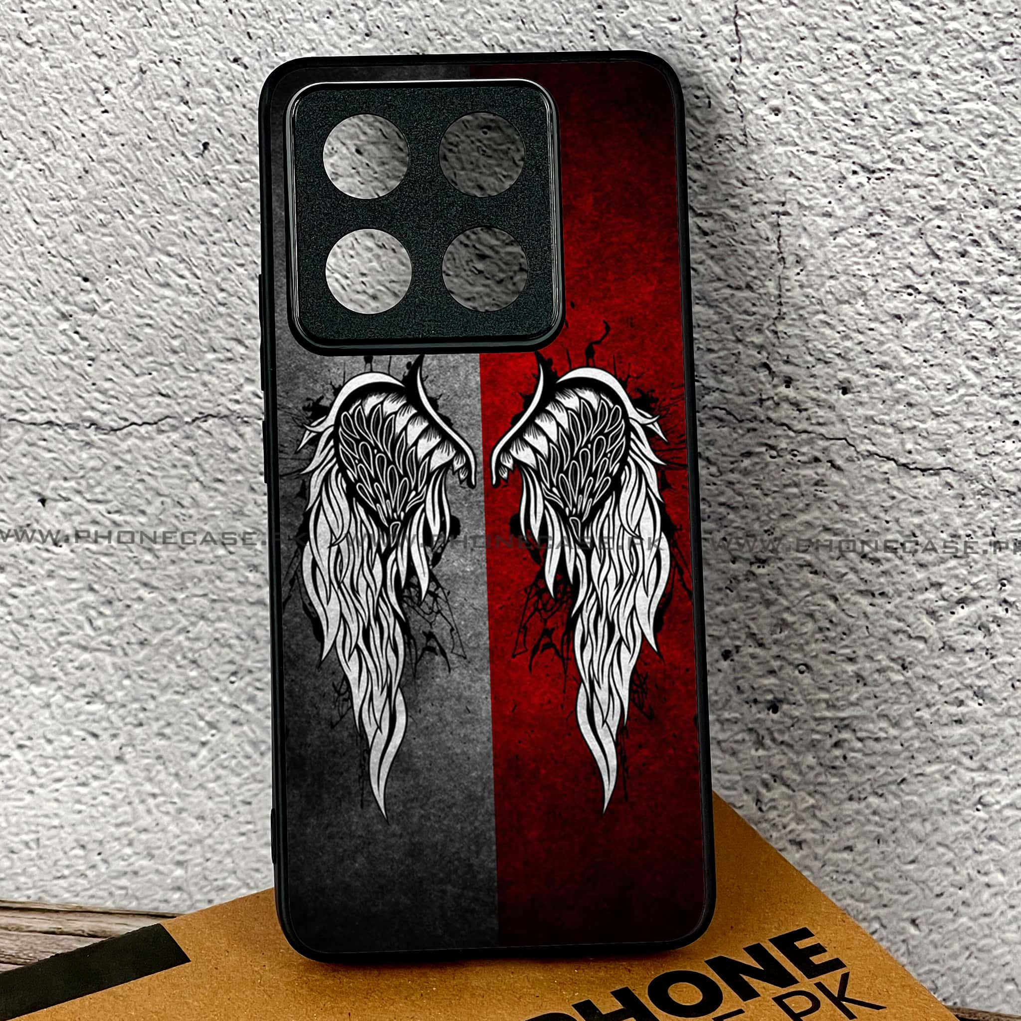 Xiaomi 14T - Angel Wings Series - Premium Printed Glass soft Bumper shock Proof Case