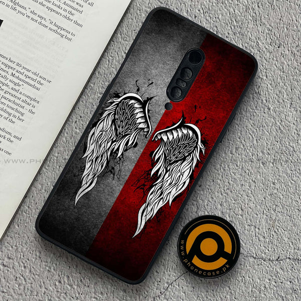 OnePlus 7 Pro - Angel Wings Design 2 - Premium Printed Glass soft Bumper shock Proof Case CS-27631