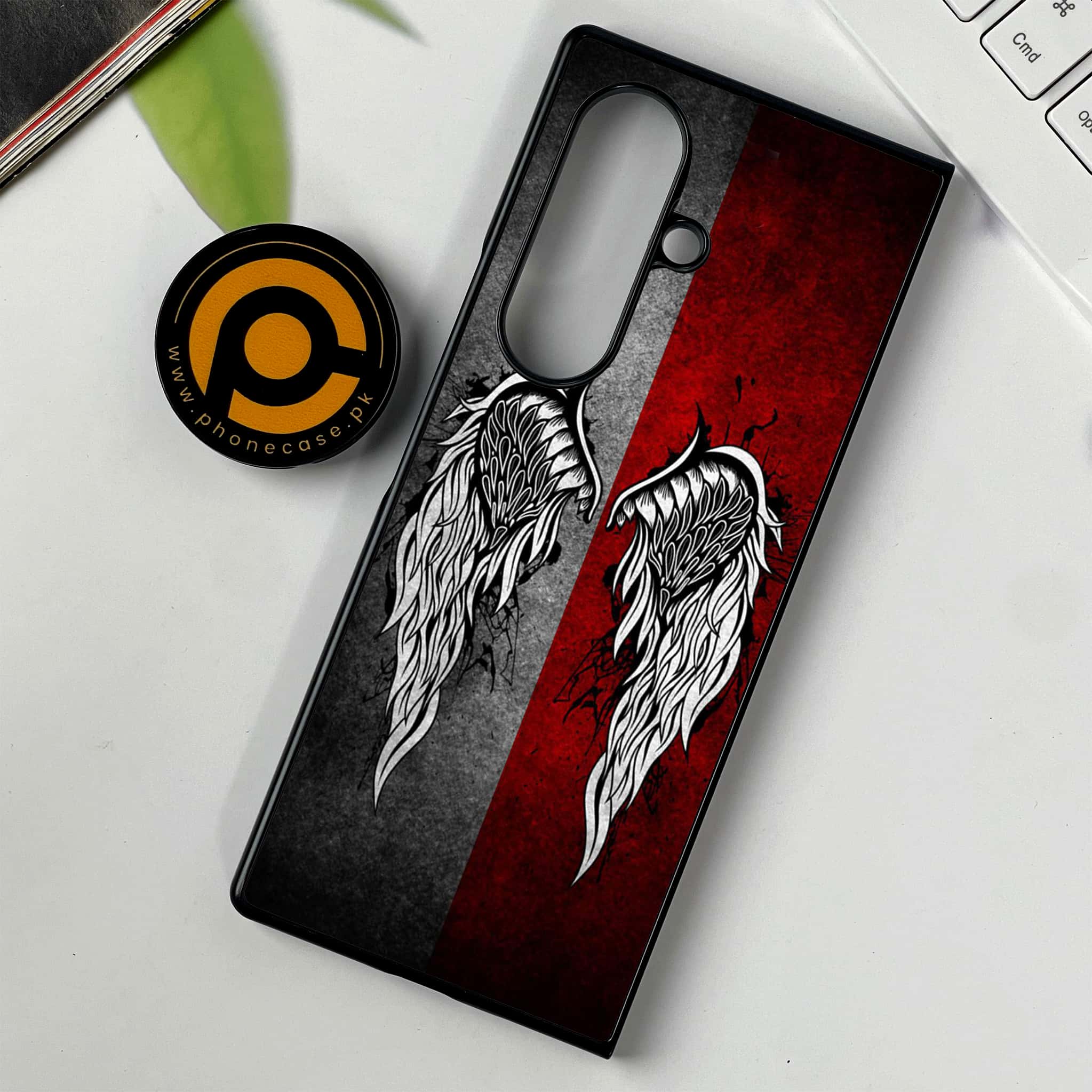 Samsung Galaxy Z Fold 7 - Angel Wings Series - Premium Metal Printed soft Bumper shock Proof Case