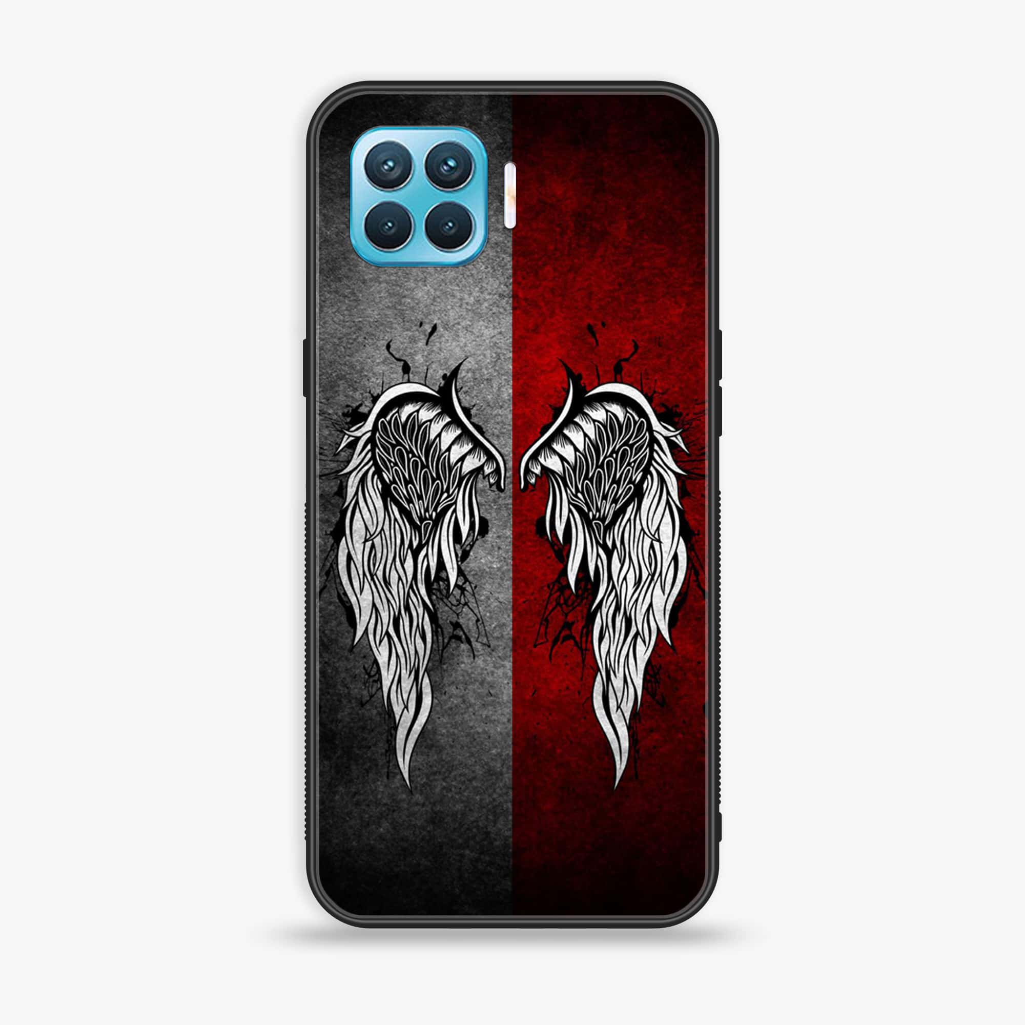 Oppo F17 Pro - Angel Wings Series - Premium Printed Glass soft Bumper shock Proof Case