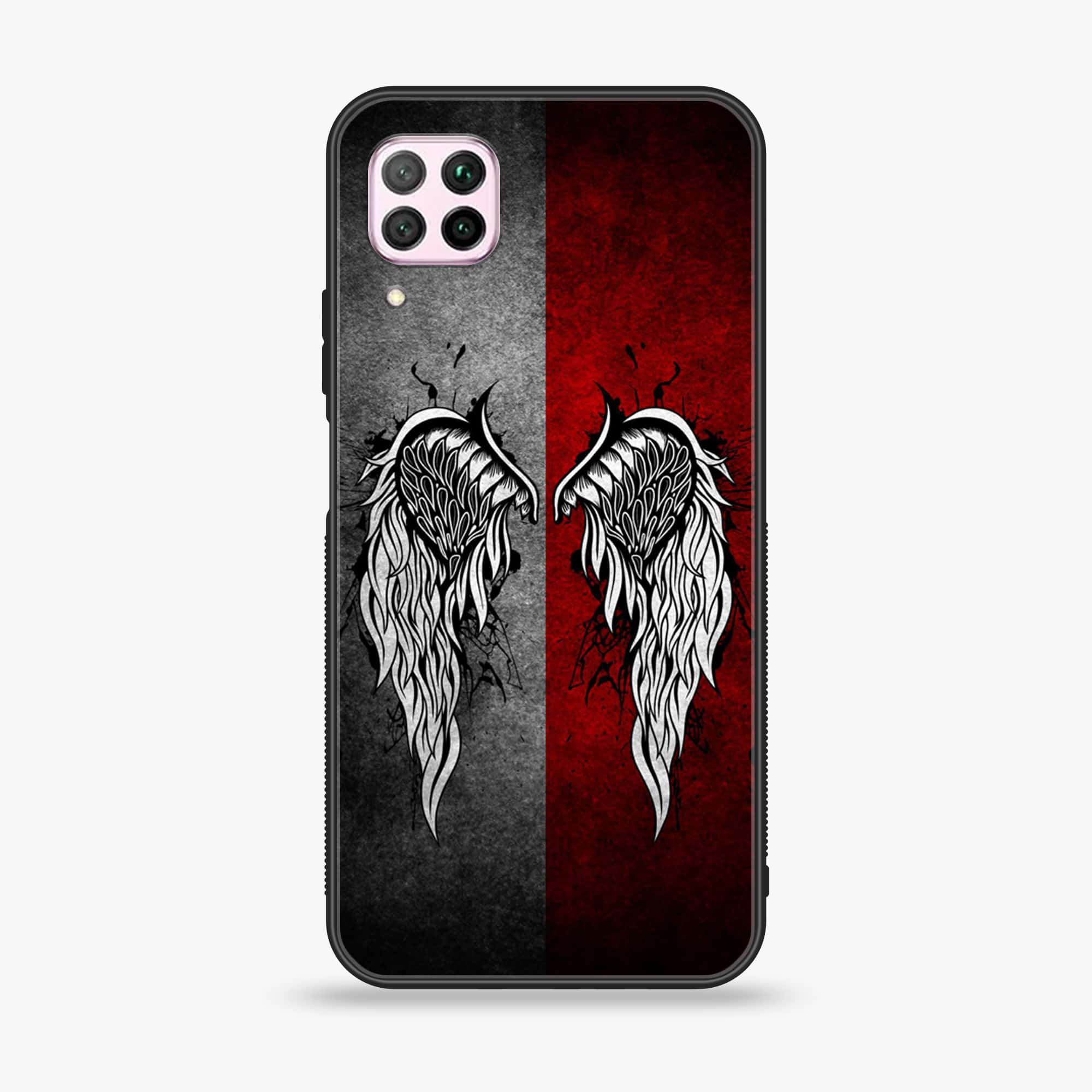 Huawei Nova 7i  - Angel Wings Series - Premium Printed Glass soft Bumper shock Proof Case