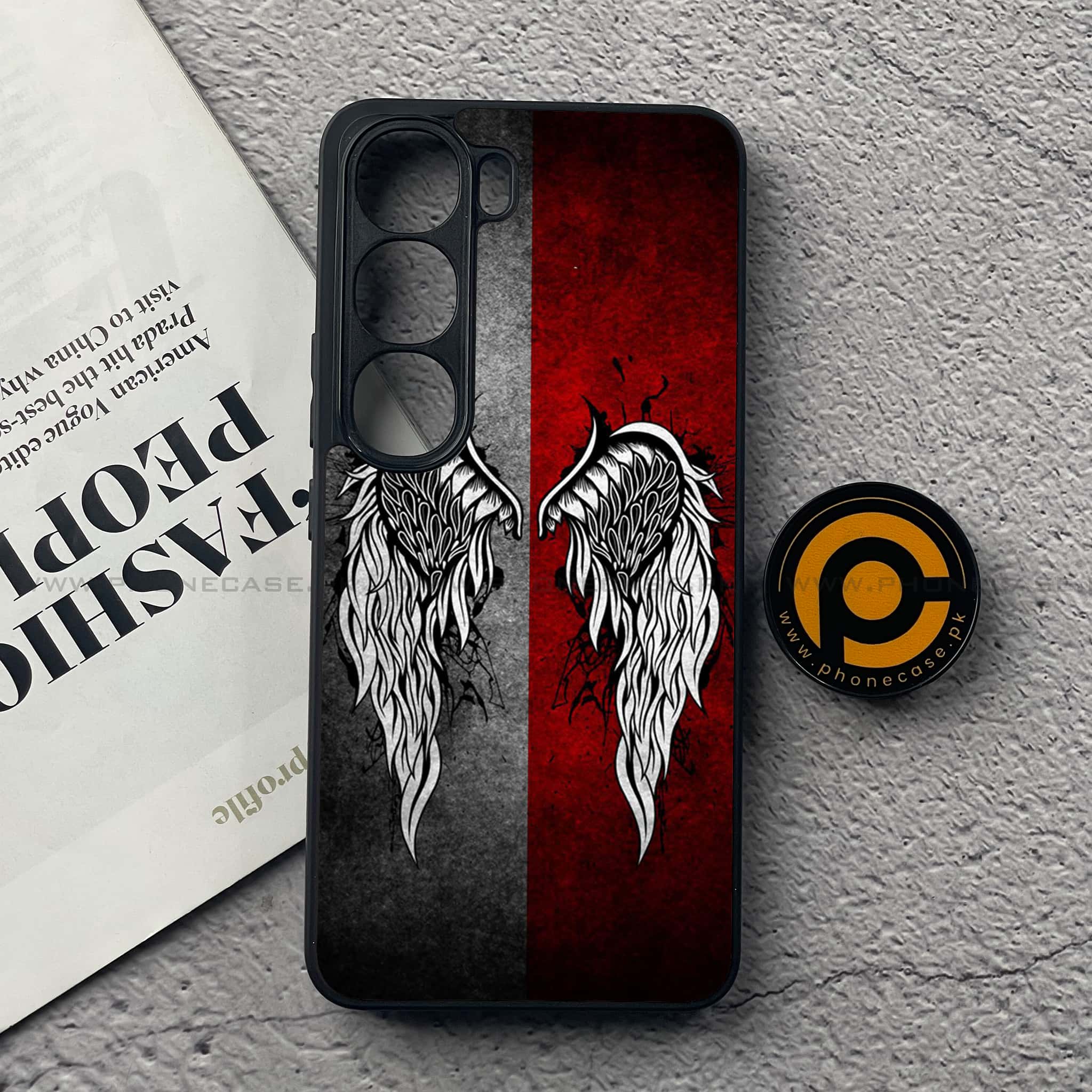 Vivo V40 Lite (IDN) - Angel Wings Series - Premium Metal Printed soft Bumper Shock Proof Case