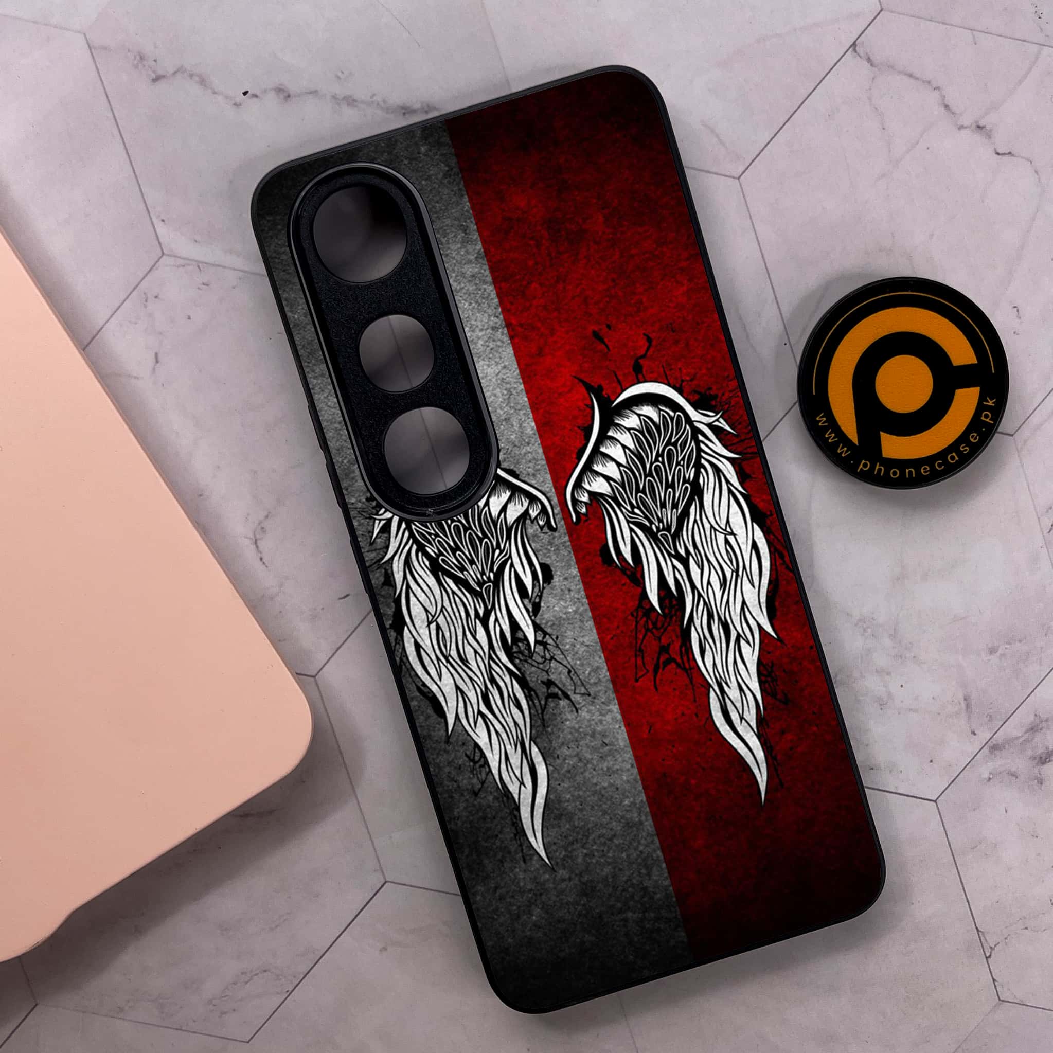 Vivo V50 Lite - Angel Wings Series - Premium Metal Printed soft Bumper shock Proof Case