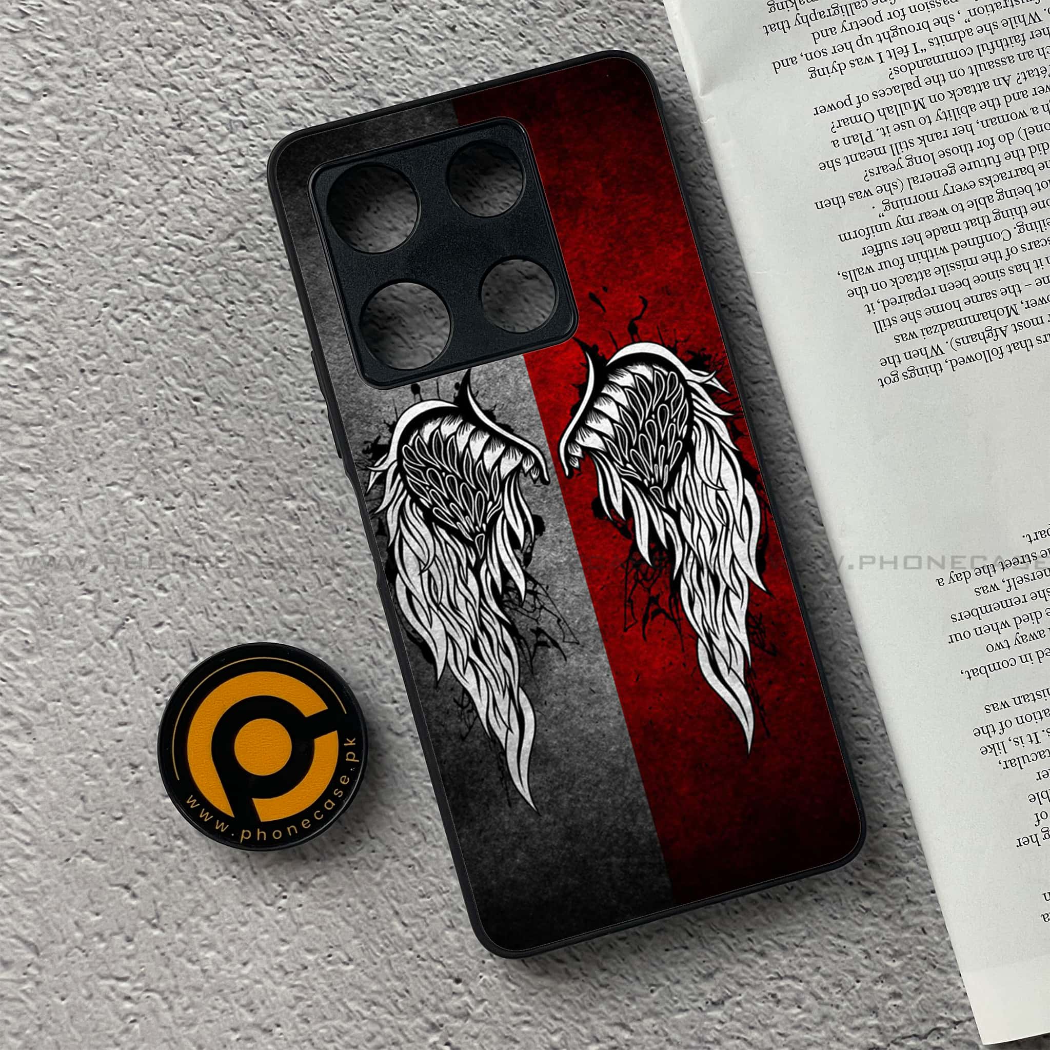 Infinix Note 30 Pro - Angel Wings Series - Premium Metal Printed soft Bumper shock Proof Case