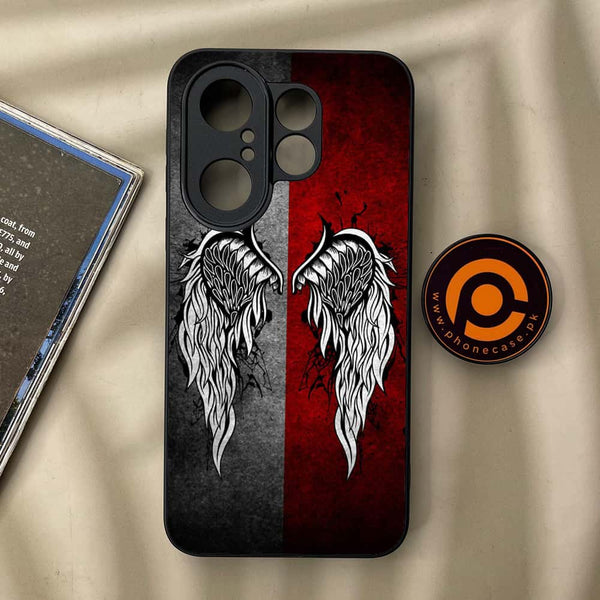Vivo X200 FE - Angel Wings Design 2  - Premium Metal Printed soft Bumper Shock Proof Case CS-38570