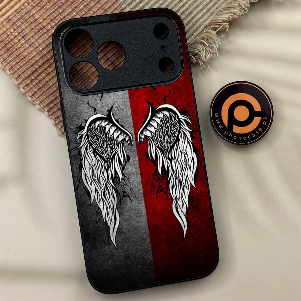iPhone 17 Pro - Angel Wings Series - Premium Metal Printed soft Bumper shock Proof Case