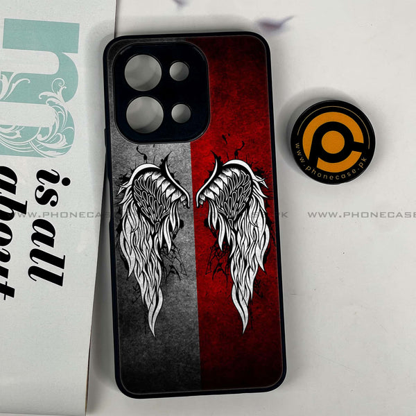 Vivo Y28 - Angel Wings Design 3 - Premium Printed Glass soft Bumper shock Proof Case CS-18323