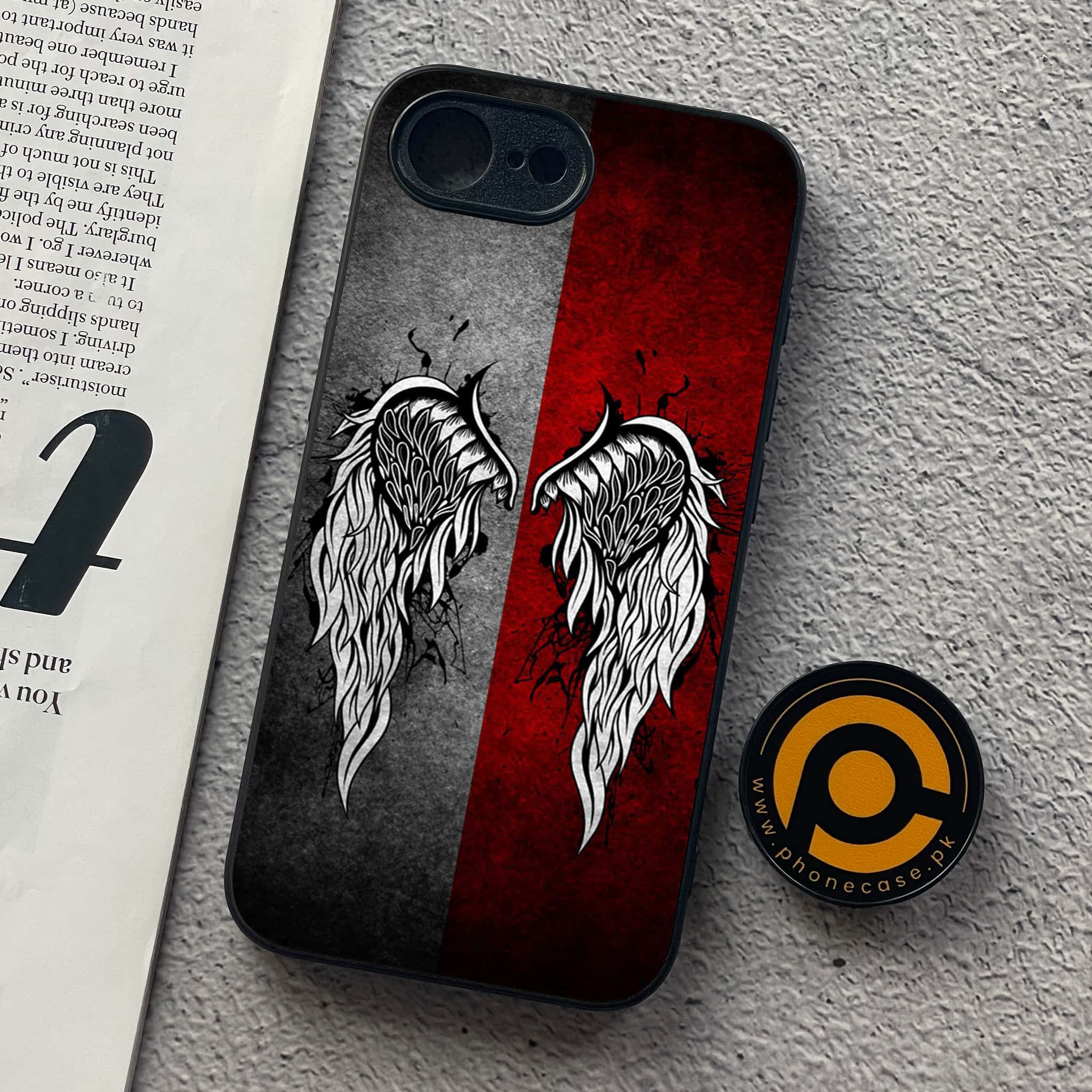 iPhone 16e - Angel Wings Series - Premium Metal  Printed soft Bumper shock Proof Case