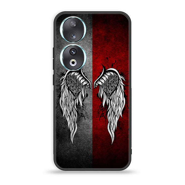 Huawei Honor 90 - Angel Wings Design 2 - Premium Metal  Printed soft Bumper shock Proof Case CS-27203