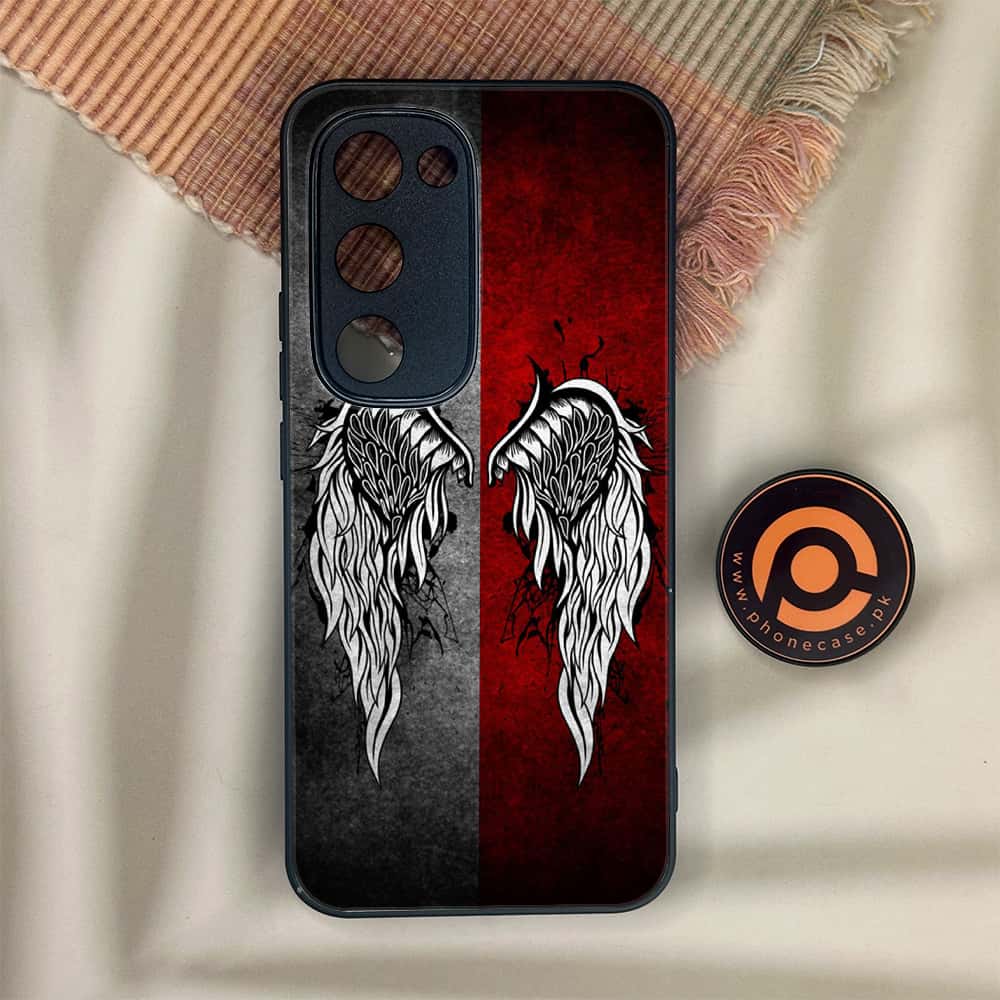 Tecno Spark 40 Pro Plus - Angel Wings Series - Premium Metal Printed soft Bumper shock Proof Case