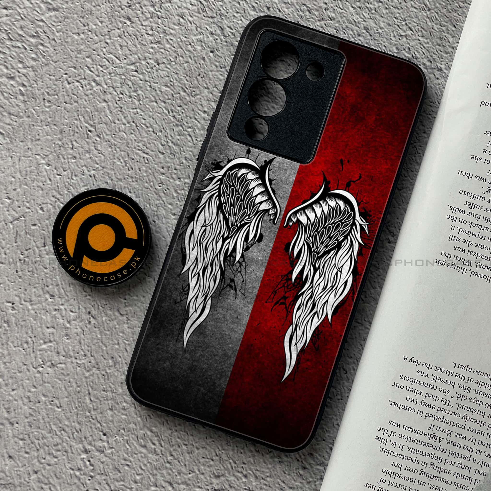 Infinix Note 12 G96 Angel Wings Series Premium Printed Glass soft Bumper shock Proof Case