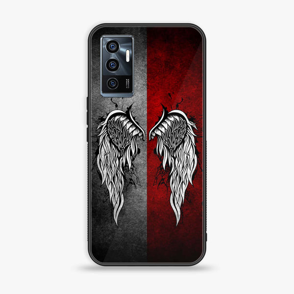 Vivo V23e - Angel Wings Design 2 - Premium Printed Glass soft Bumper shock Proof Case CS-35459