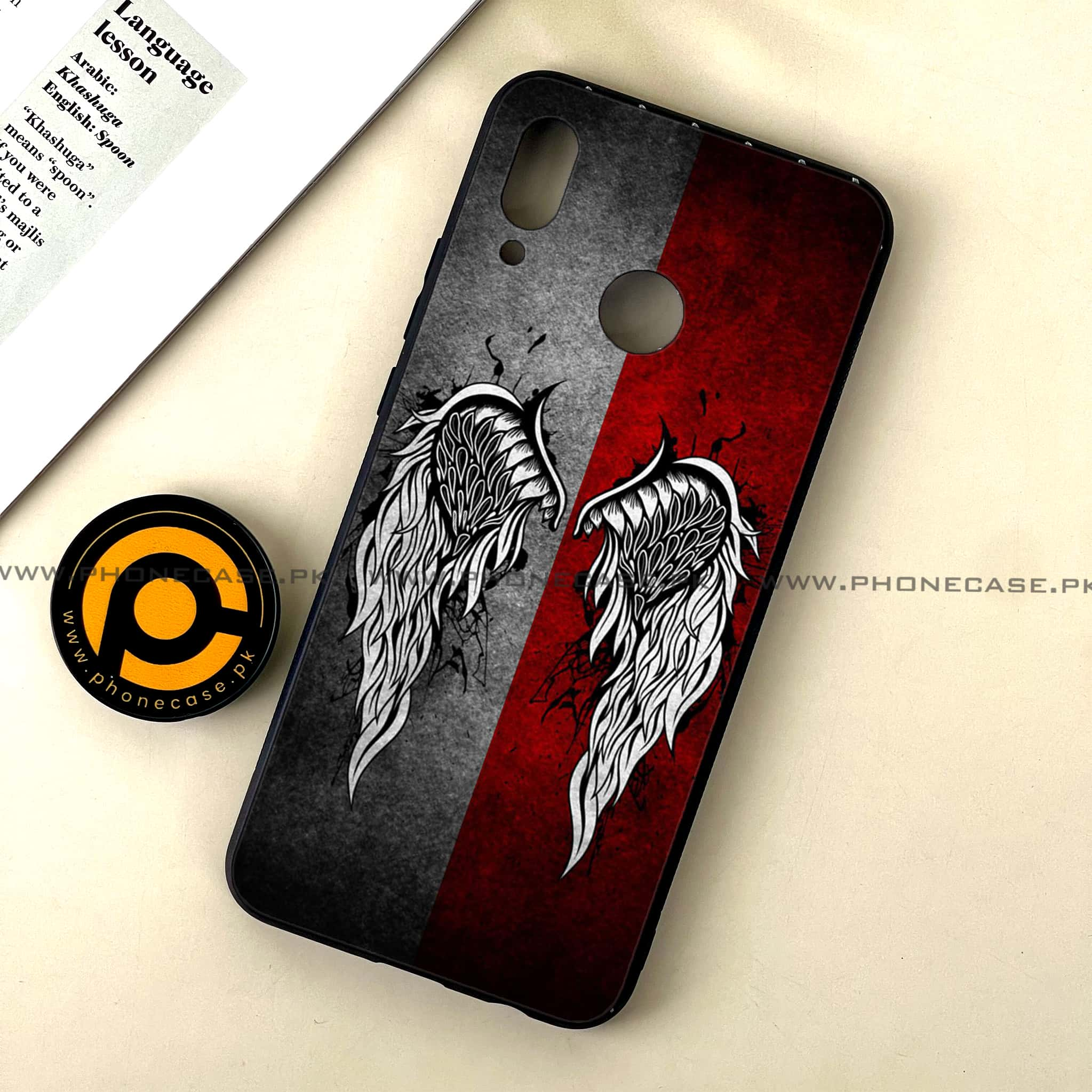 Huawei Nova 3 - Angel Wings Series - Premium Printed Glass soft Bumper shock Proof Case