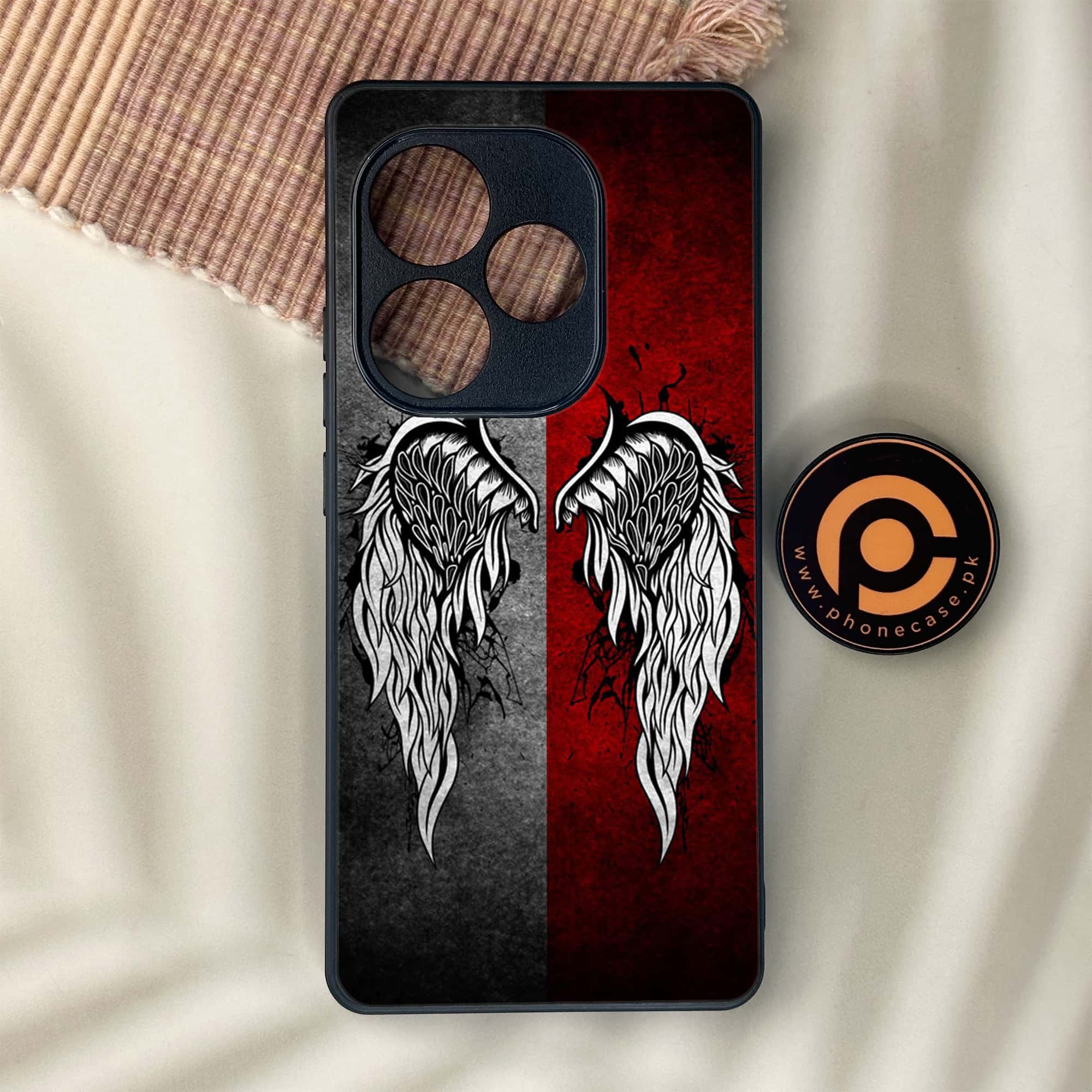 Realme GT 6 - Angel Wings Series - Premium Metal Printed soft Bumper shock Proof Case