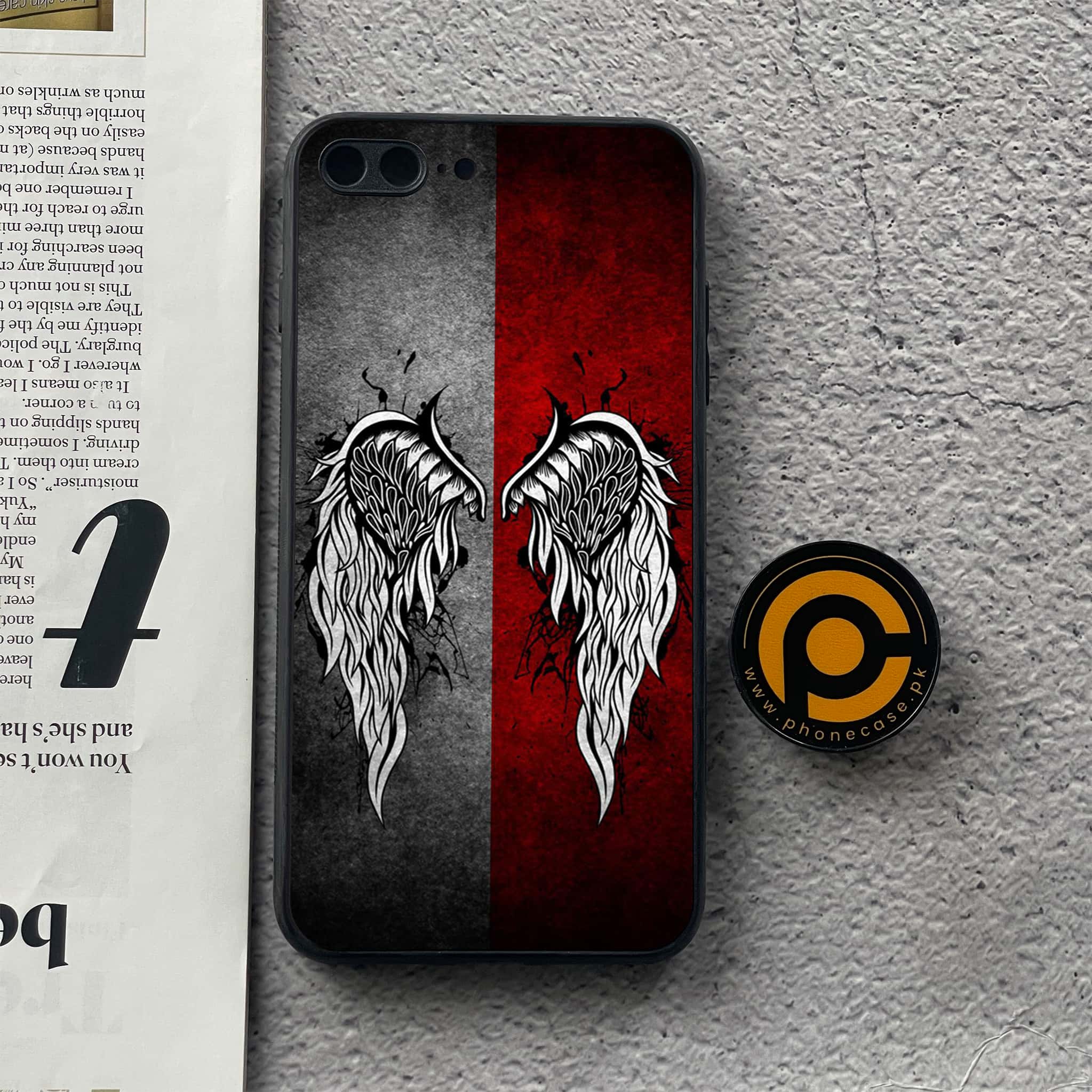 iPhone 7 Plus/ 8 Plus - Angel Wings Series - Premium Printed Glass soft Bumper shock Proof Case