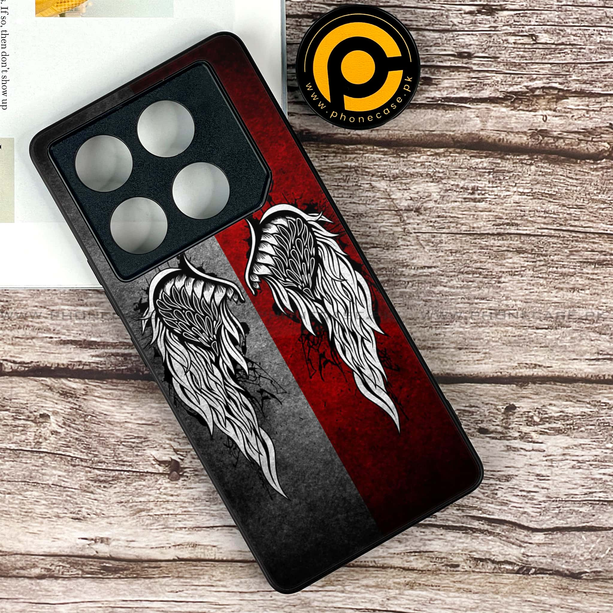 Infinix GT 20 Pro - Angel Wings Series - Premium Printed Glass soft Bumper shock Proof Case