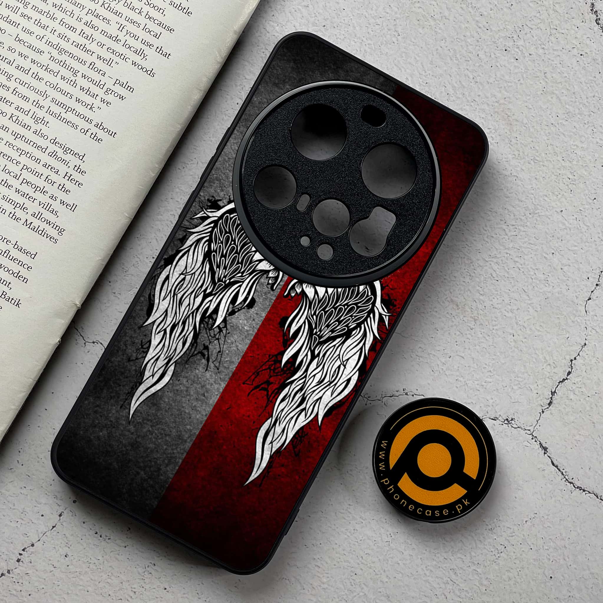 Xiaomi 15 Ultra - Angel Wings Series - Premium Metal Printed Soft Bumper Shockproof Case