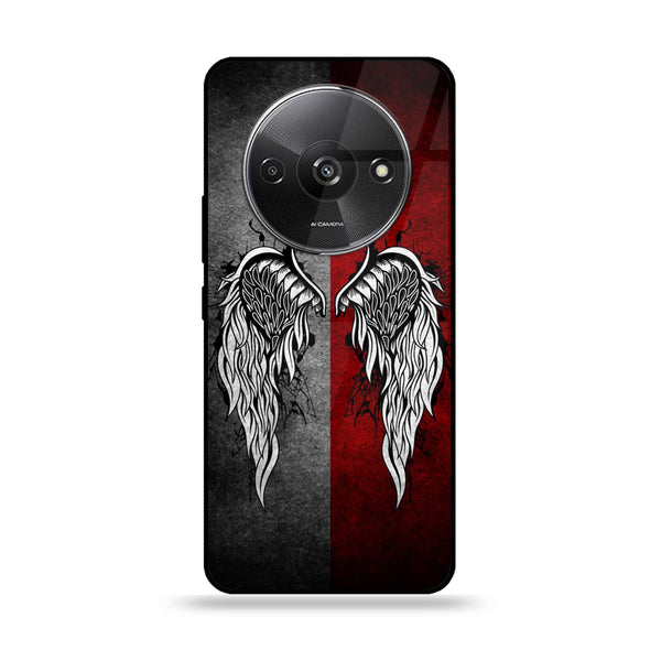 Xiaomi Redmi A3 - Angel Wings Series  Design 2 - Premium Printed Glass soft Bumper shock Proof Case CS-21510