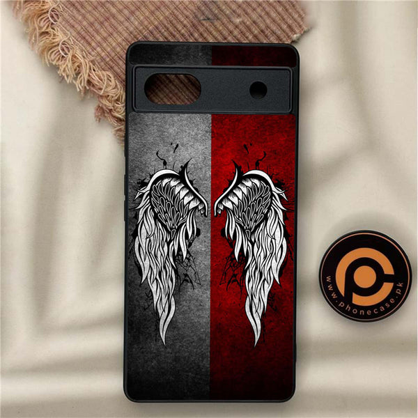 Google Pixel 6A - Angel Wings Design 2  - Premium Metal Printed soft Bumper Shock Proof Case CS-37356