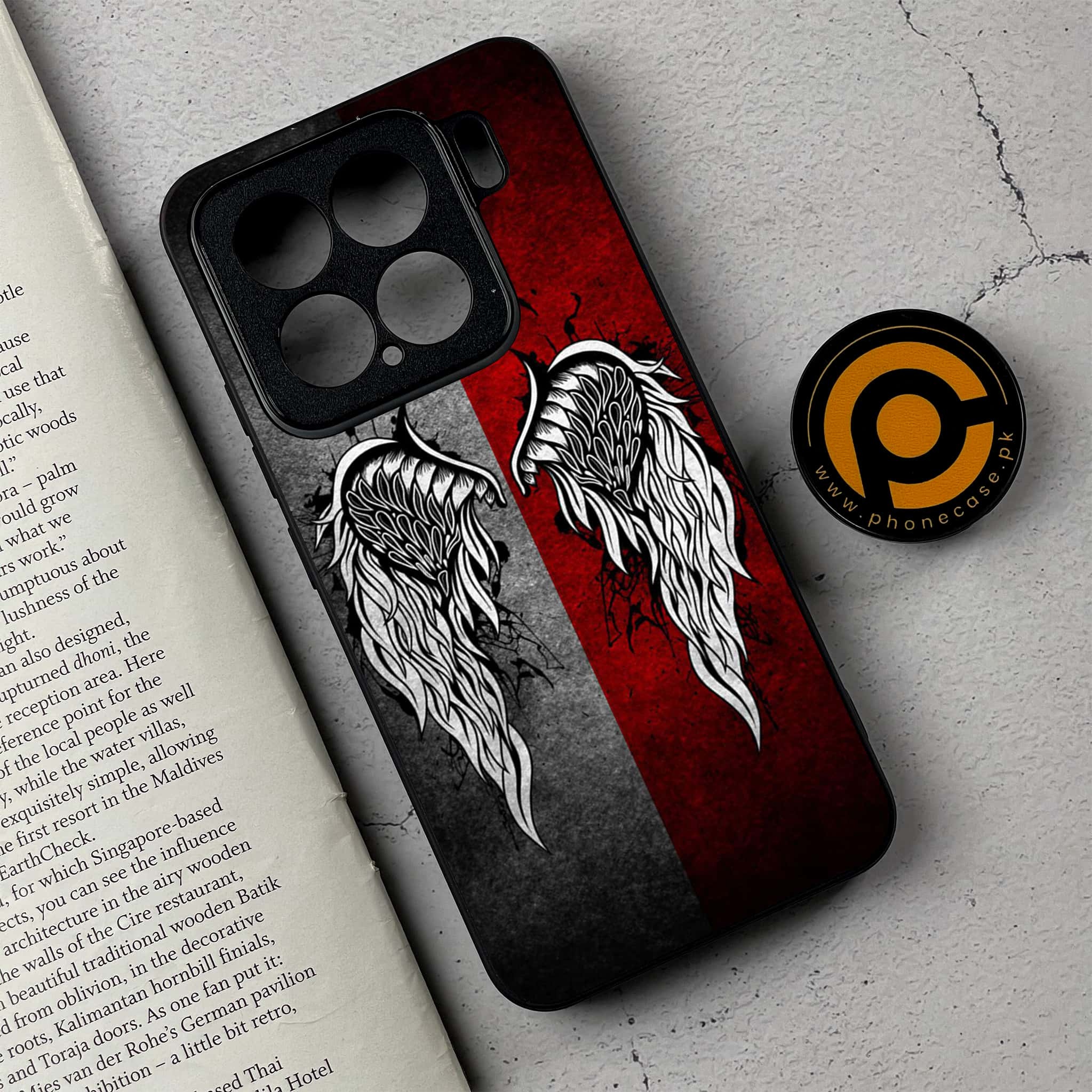 Xiaomi 15 - Angel Wings Series - Premium Metal Printed soft Bumper shock Proof Case