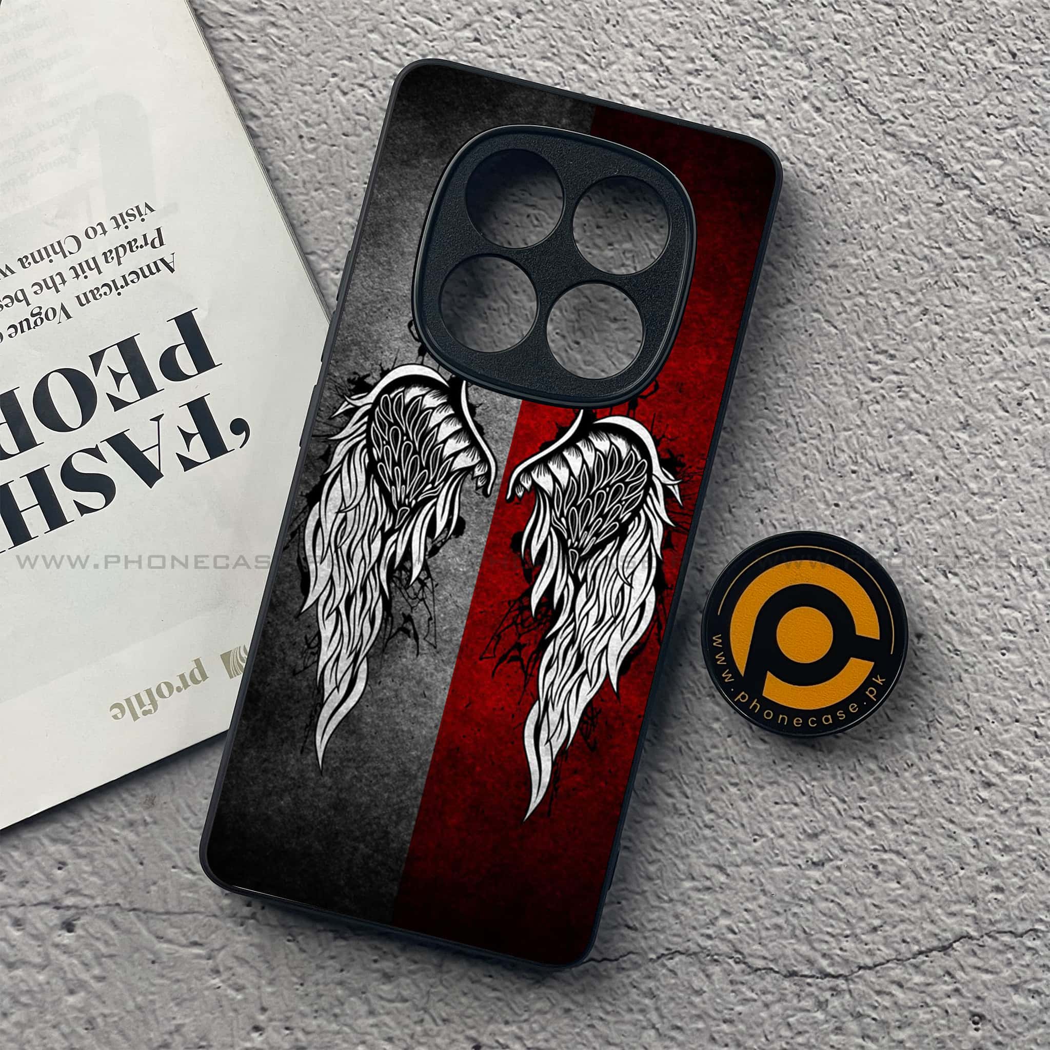 Redmi Note 14 Pro Plus 5G - Angel Wings Series - Premium Printed Glass soft Bumper shock Proof Case