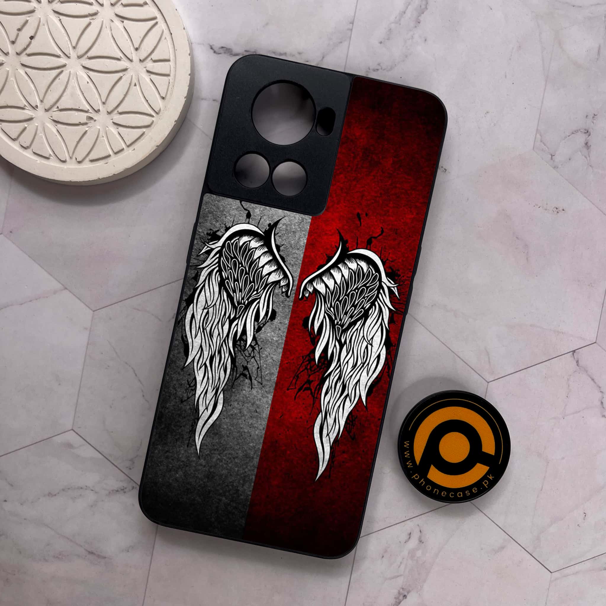 OnePlus 10R - Angel Wings Series - Premium Metal Printed soft Bumper shock Proof Case